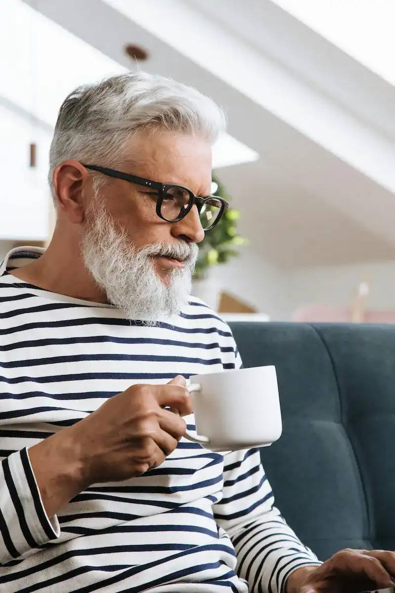 man with coffee mug